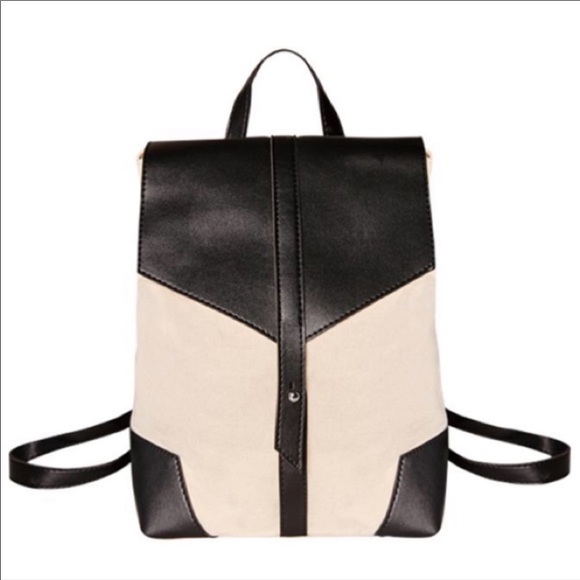NWT Deux lux Demi canvas & vegan leather backpack. - Picture 2 of 5